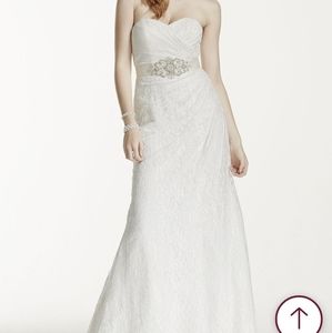 Strapless Lace over Satin Wedding Dress